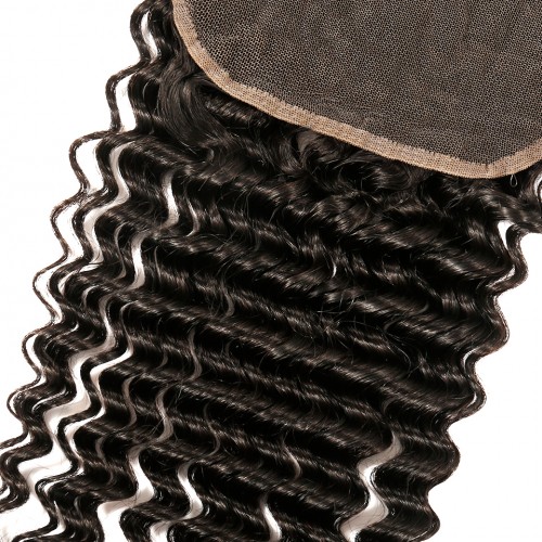 Virgin Deep Wave Hair Bundles With 5x5 Transparent/HD Lace Closure | Human Hair Wig | Lace Front